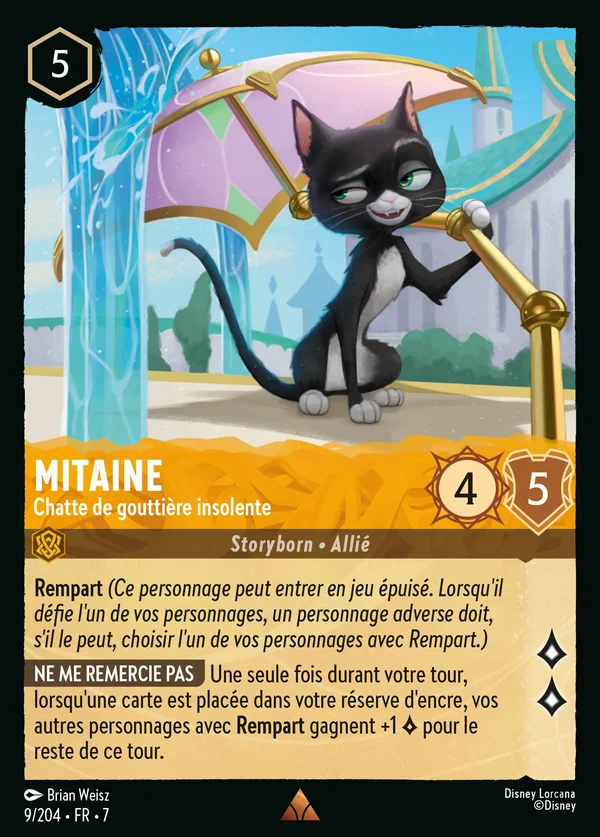 Mitaine - Chatte de gouttière insolente — Disney Lorcana Personnage card from Archazia's Island