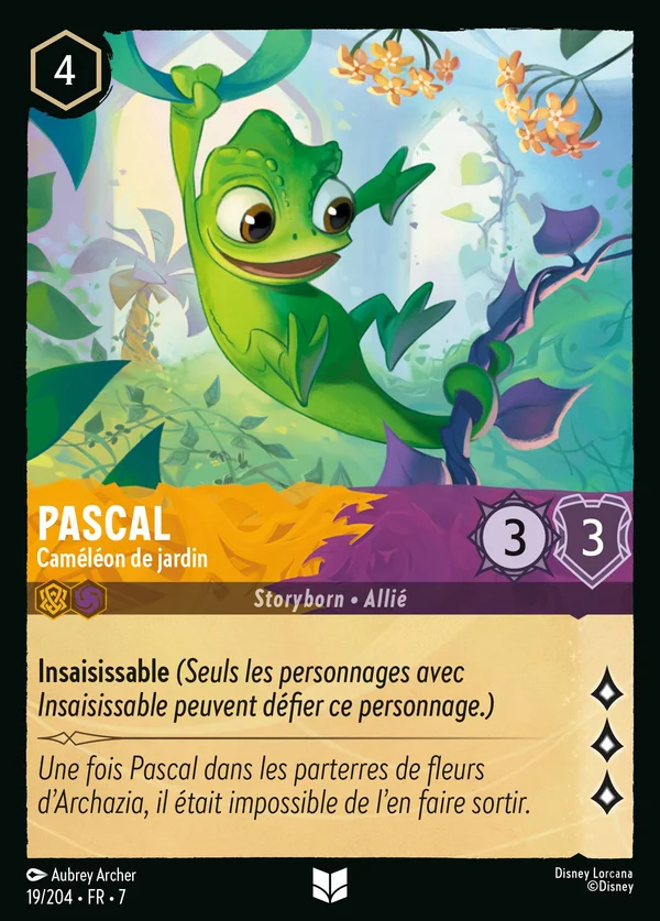Pascal - Caméléon de jardin — Disney Lorcana Personnage card from Archazia's Island