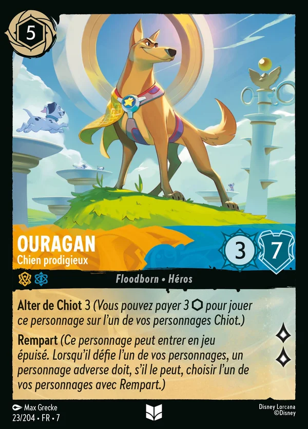 Ouragan - Chien prodigieux — Disney Lorcana Personnage card from Archazia's Island