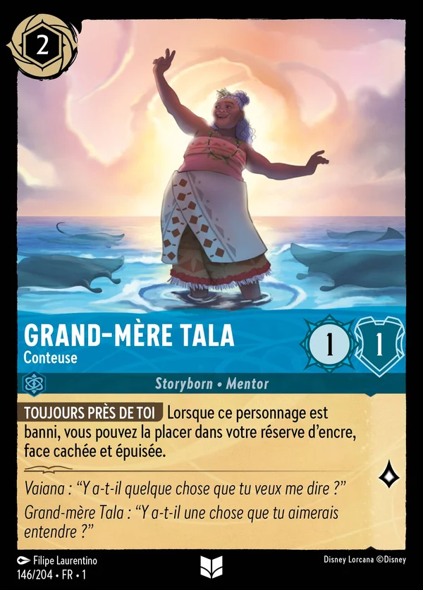 Grand-Mère Tala - Conteuse — Disney Lorcana Personnage card from The First Chapter