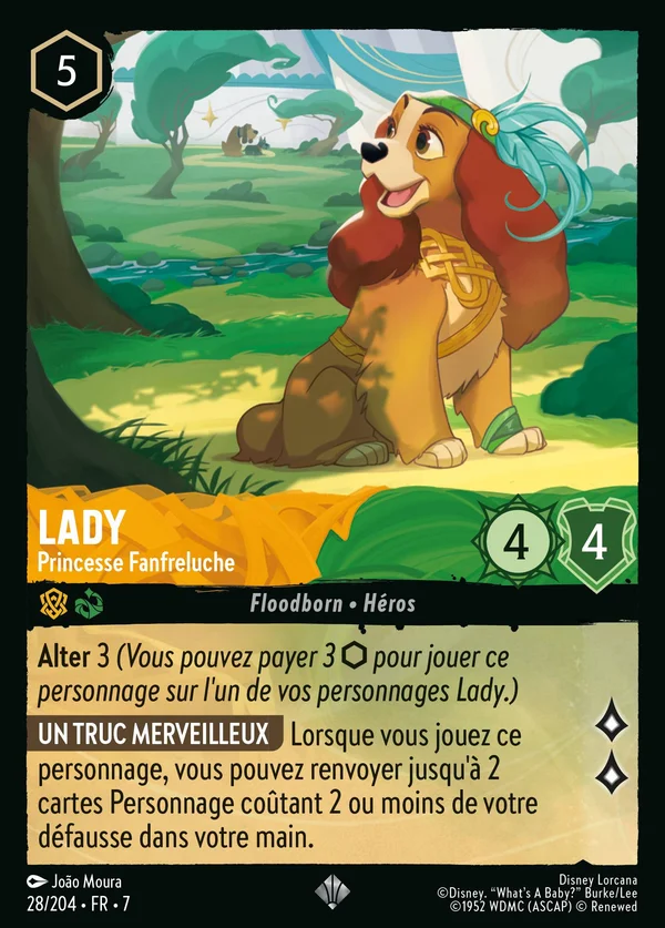 Lady - Princesse Fanfreluche — Disney Lorcana Personnage card from Archazia's Island