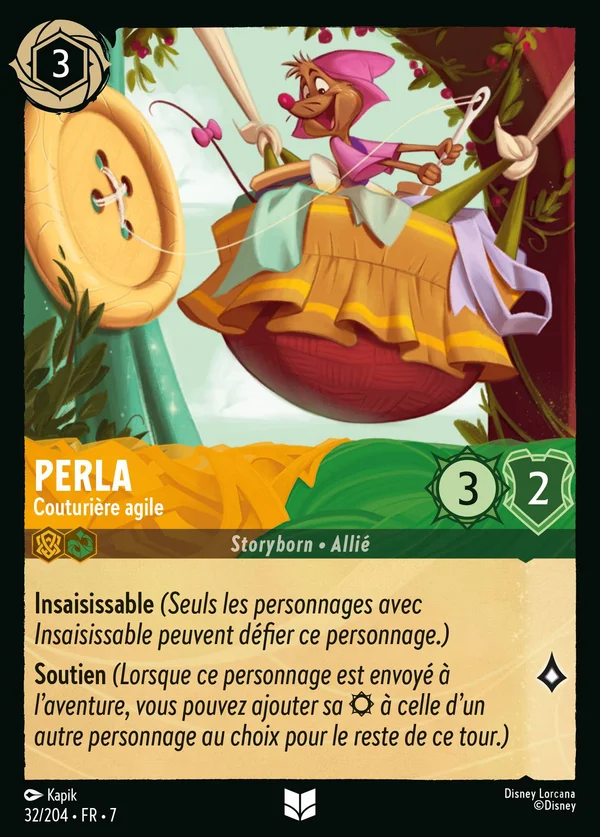 Perla - Couturière agile — Disney Lorcana Personnage card from Archazia's Island