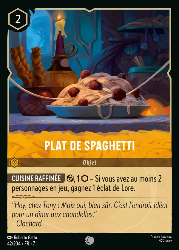 Plat de spaghetti — Disney Lorcana Objet card from Archazia's Island