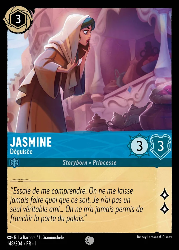 Jasmine - Déguisée — Disney Lorcana Personnage card from The First Chapter