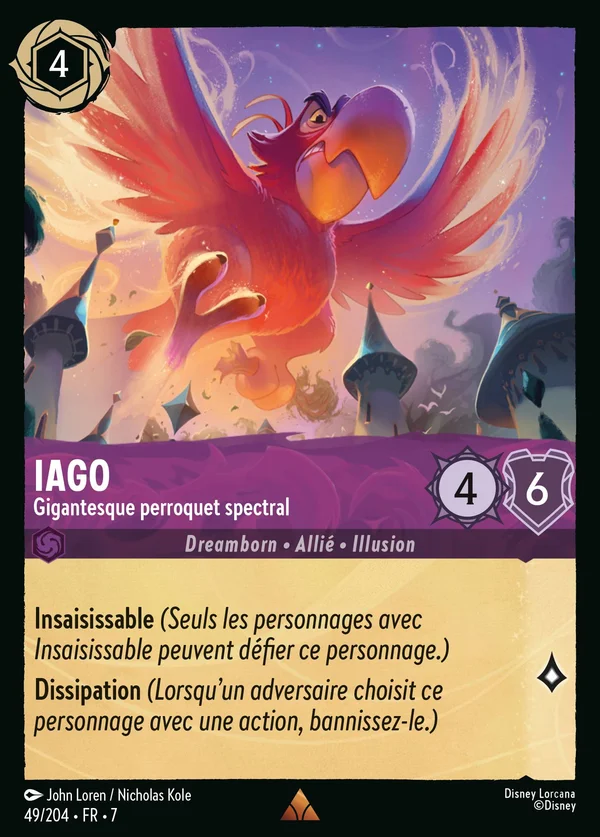 Iago - Gigantesque perroquet spectral — Disney Lorcana Personnage card from Archazia's Island