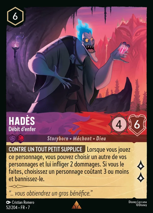 Hadès - Débit d'enfer — Disney Lorcana Personnage card from Archazia's Island