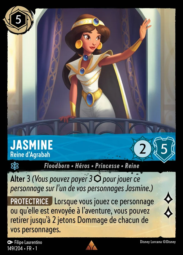 Jasmine - Reine d'Agrabah — Disney Lorcana Personnage card from The First Chapter