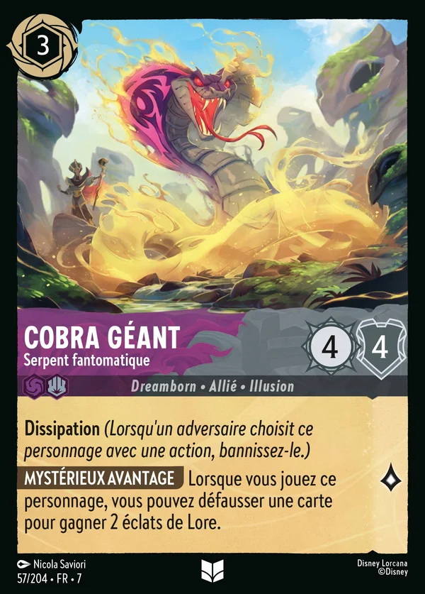 Cobra géant - Serpent fantomatique — Disney Lorcana Personnage card from Archazia's Island