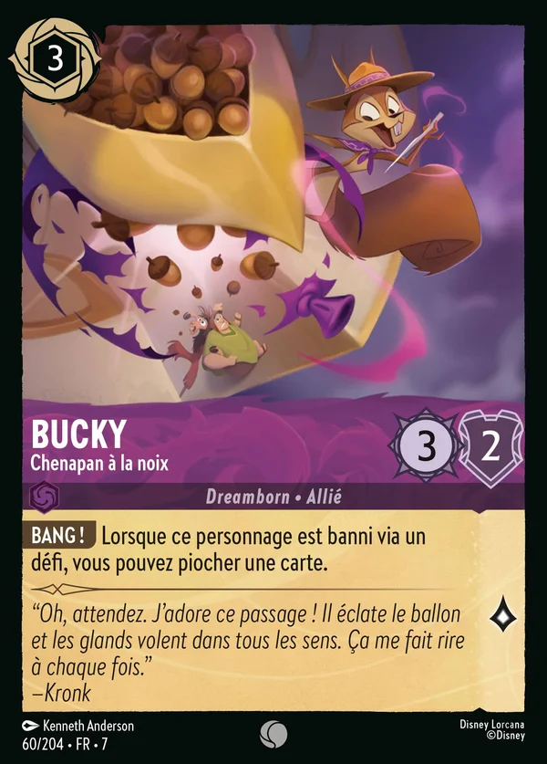 Bucky - Chenapan à la noix — Disney Lorcana Personnage card from Archazia's Island