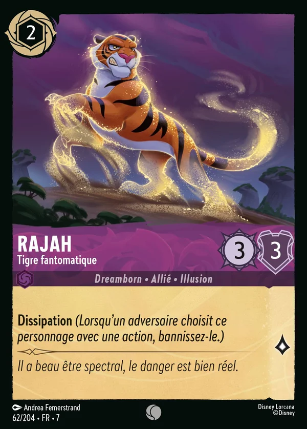 Rajah - Tigre fantomatique — Disney Lorcana Personnage card from Archazia's Island