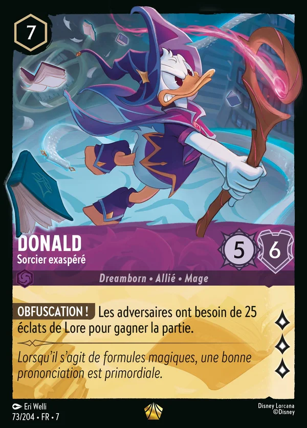 Donald - Sorcier exaspéré — Disney Lorcana Personnage card from Archazia's Island