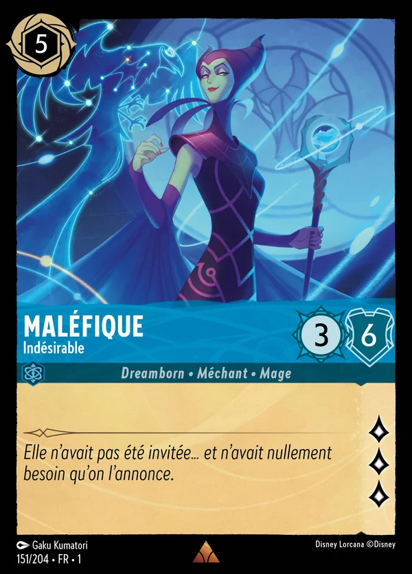 Maléfique - Indésirable — Disney Lorcana Personnage card from The First Chapter
