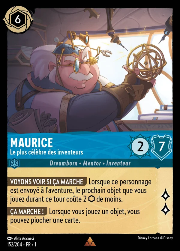 Maurice - Le plus célèbre des inventeurs — Disney Lorcana Personnage card from The First Chapter
