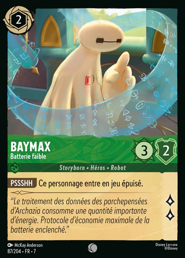 Baymax - Batterie faible — Disney Lorcana Personnage card from Archazia's Island