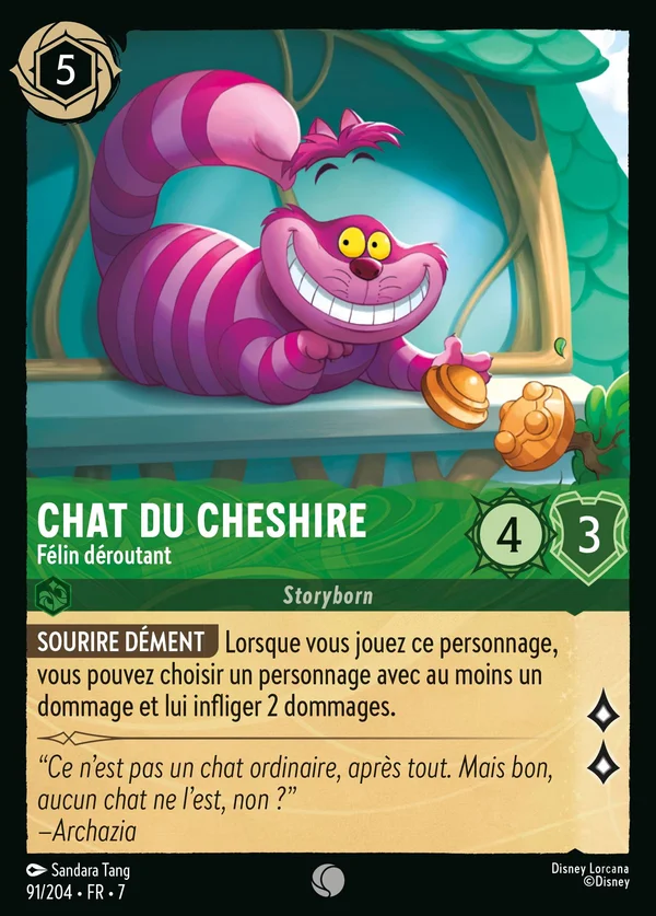 Chat du Cheshire - Félin déroutant — Disney Lorcana Personnage card from Archazia's Island