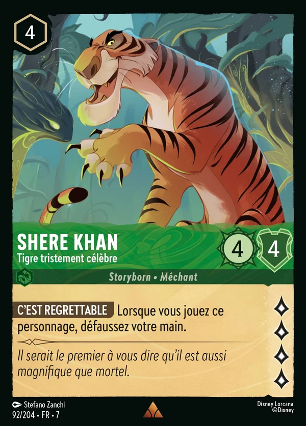 Shere Khan - Tigre tristement célèbre — Disney Lorcana Personnage card from Archazia's Island