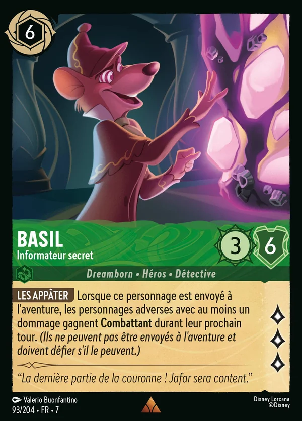 Basil - Informateur secret — Disney Lorcana Personnage card from Archazia's Island
