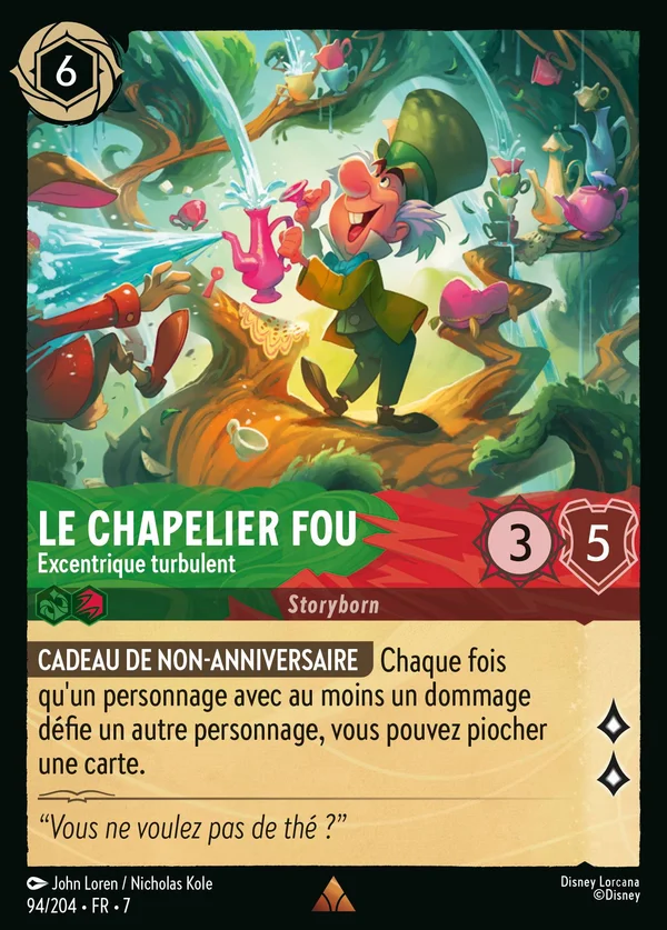 Le Chapelier Fou - Excentrique turbulent — Disney Lorcana Personnage card from Archazia's Island