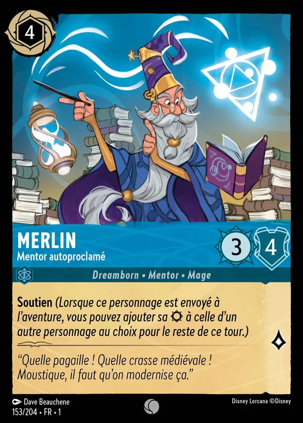 Merlin - Mentor autoproclamé — Disney Lorcana Personnage card from The First Chapter