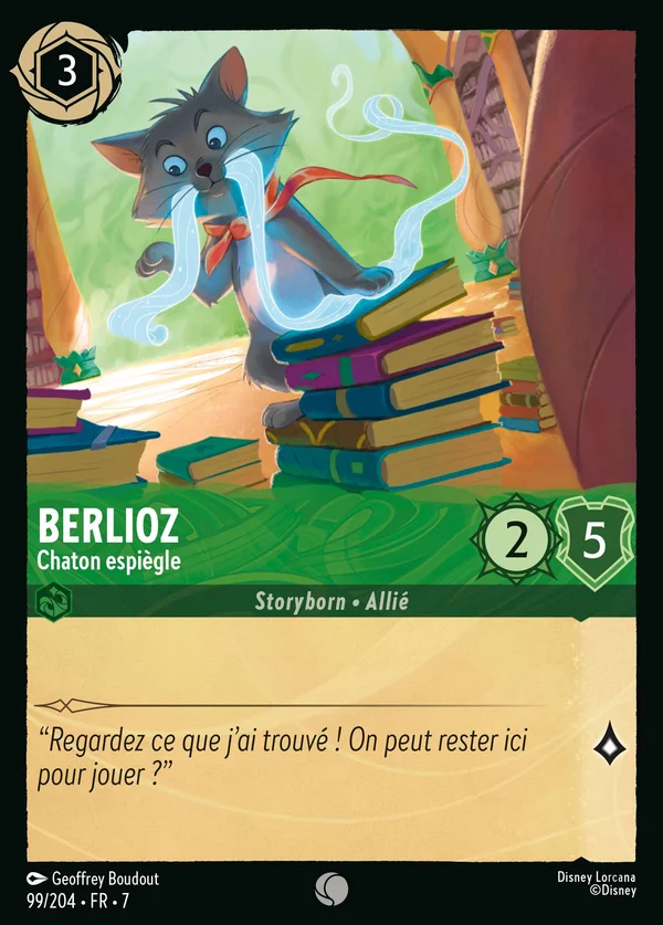 Berlioz - Chaton espiègle — Disney Lorcana Personnage card from Archazia's Island