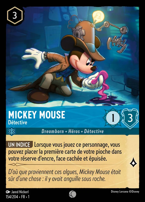 Mickey Mouse - Détective — Disney Lorcana Personnage card from The First Chapter