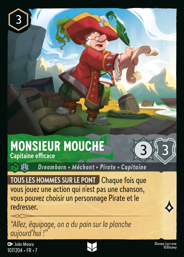 Monsieur Mouche - Capitaine efficace — Disney Lorcana Personnage card from Archazia's Island