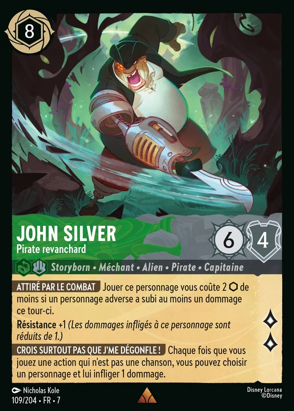 John Silver - Pirate revanchard — Disney Lorcana Personnage card from Archazia's Island