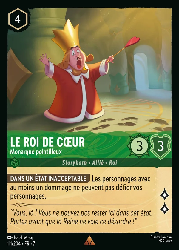 Le Roi de Cœur - Monarque pointilleux — Disney Lorcana Personnage card from Archazia's Island