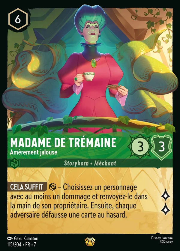 Madame de Trémaine - Amèrement jalouse — Disney Lorcana Personnage card from Archazia's Island