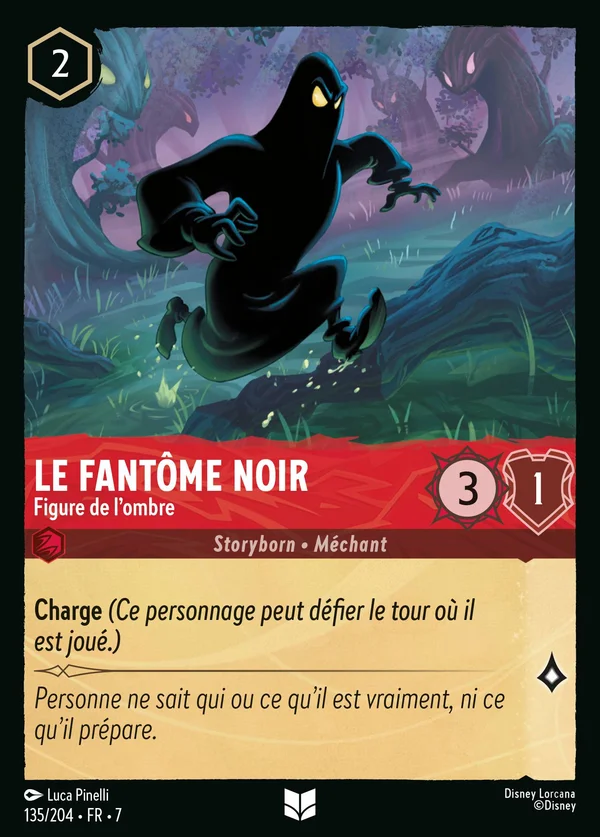 Le Fantôme Noir - Figure de l'ombre — Disney Lorcana Personnage card from Archazia's Island