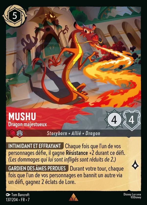 Mushu - Dragon majestueux — Disney Lorcana Personnage card from Archazia's Island