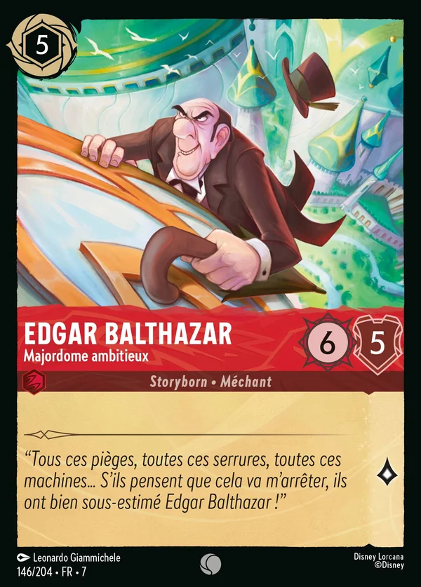 Edgar Balthazar - Majordome ambitieux — Disney Lorcana Personnage card from Archazia's Island
