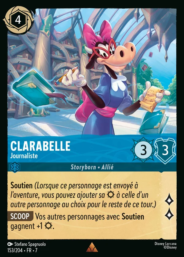 Clarabelle - Journaliste — Disney Lorcana Personnage card from Archazia's Island