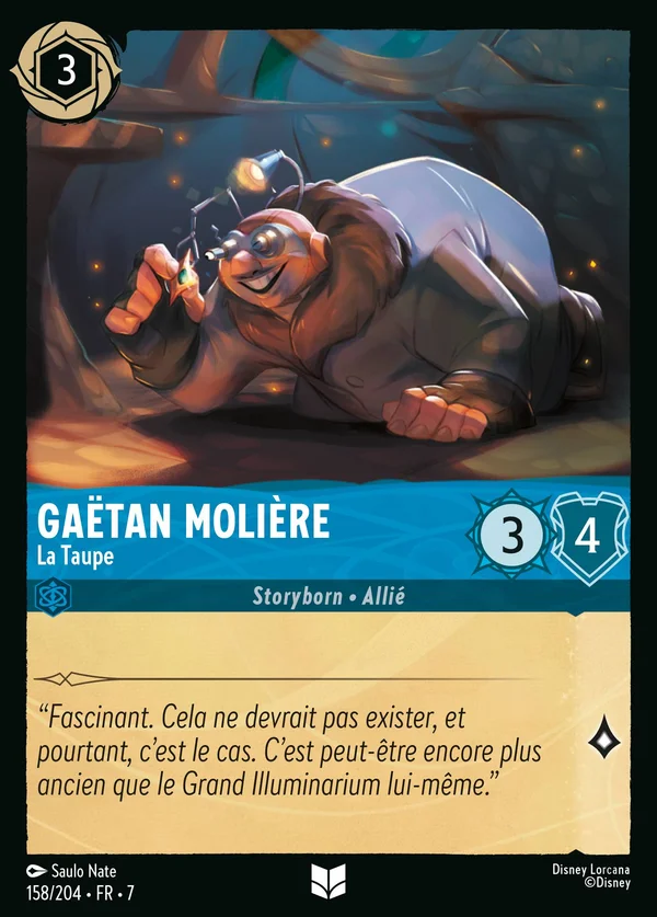 Gaëtan Molière - La Taupe — Disney Lorcana Personnage card from Archazia's Island