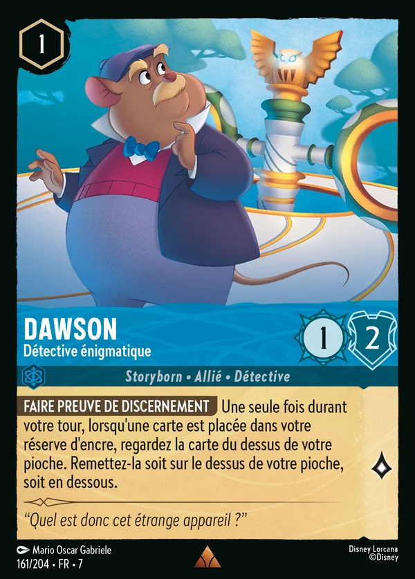 Dawson - Détective énigmatique — Disney Lorcana Personnage card from Archazia's Island