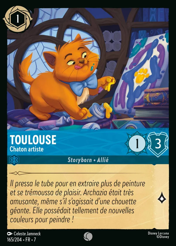 Toulouse - Chaton artiste — Disney Lorcana Personnage card from Archazia's Island
