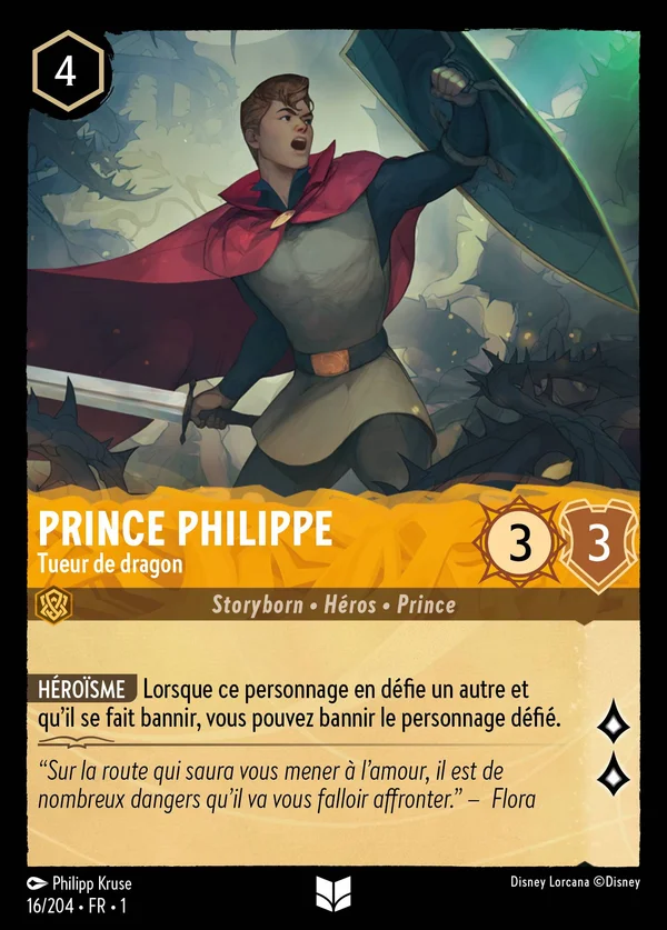 Prince Philippe - Tueur de dragon — Disney Lorcana Personnage card from The First Chapter