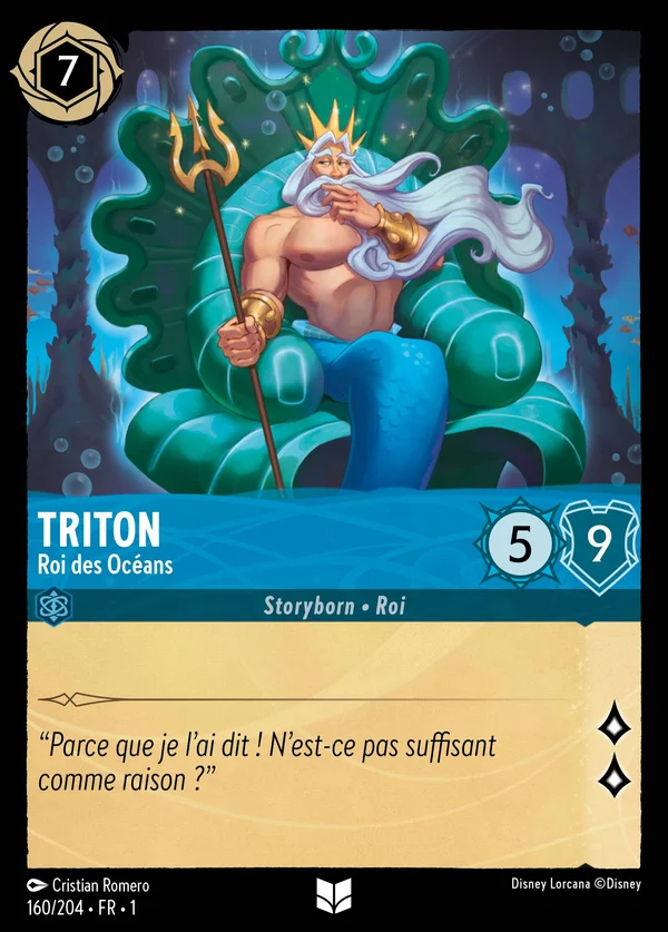 Triton - Roi des Océans — Disney Lorcana Personnage card from The First Chapter