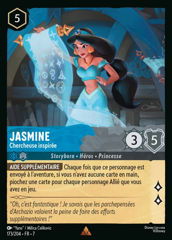 Jasmine - Chercheuse inspirée — Disney Lorcana Personnage card from Archazia's Island