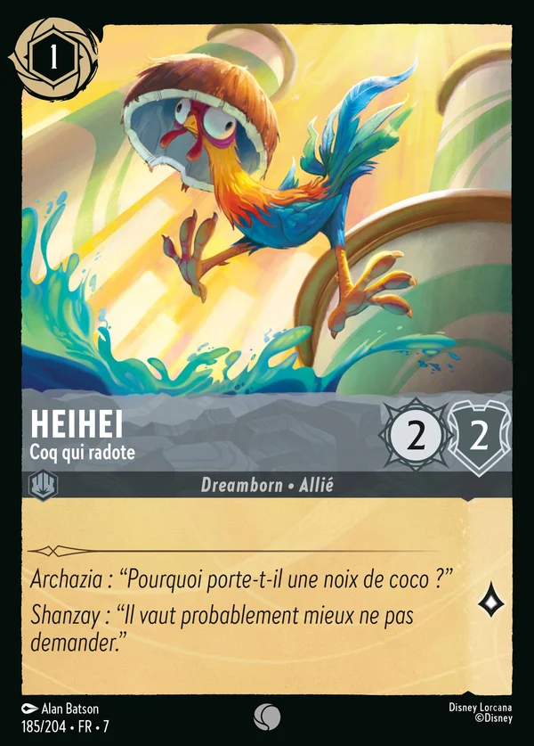 Heihei - Coq qui radote — Disney Lorcana Personnage card from Archazia's Island