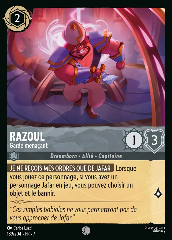 Razoul - Garde menaçant — Disney Lorcana Personnage card from Archazia's Island