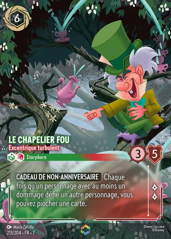 Le Chapelier Fou - Excentrique turbulent — Disney Lorcana Personnage card from Archazia's Island