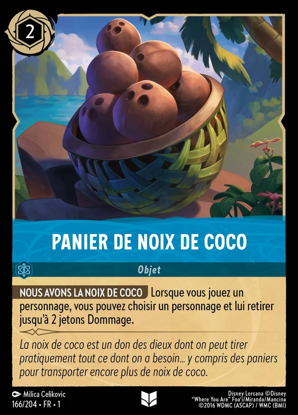 Panier de noix de coco — Disney Lorcana Objet card from The First Chapter