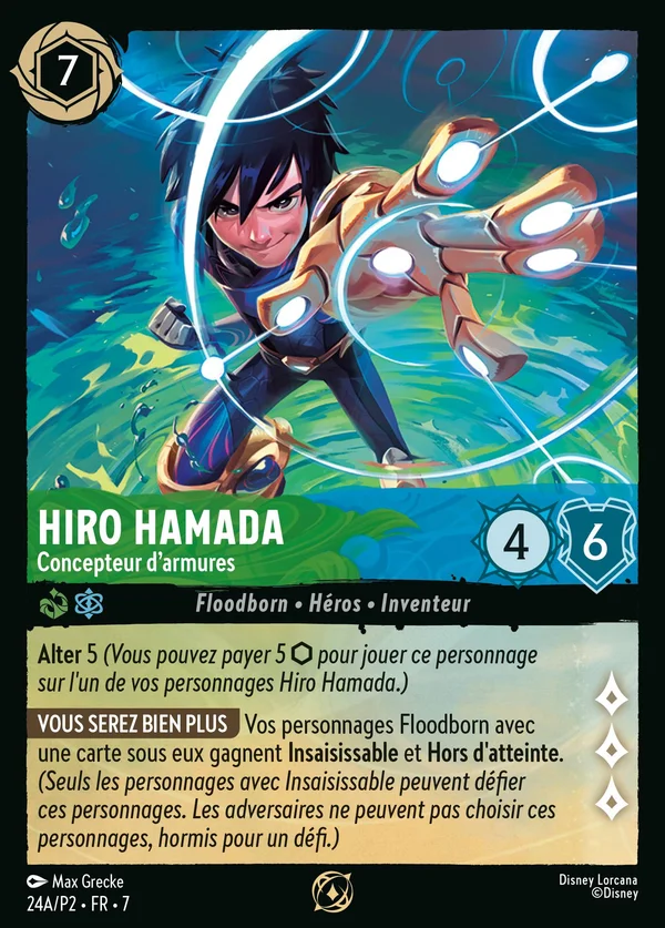 Hiro Hamada - Concepteur d'armures — Disney Lorcana Personnage card from Archazia's Island