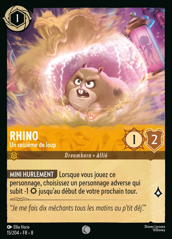 Rhino - Un seizième de loup — Disney Lorcana Personnage card from The Reign of Jafar