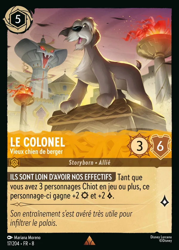 Le Colonel - Vieux chien de berger — Disney Lorcana Personnage card from The Reign of Jafar