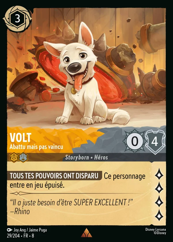 Volt - Abattu mais pas vaincu — Disney Lorcana Personnage card from The Reign of Jafar