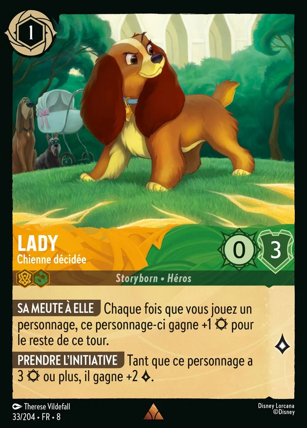 Lady - Chienne décidée — Disney Lorcana Personnage card from The Reign of Jafar