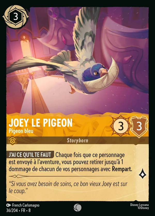 Joey le pigeon - Pigeon bleu — Disney Lorcana Personnage card from The Reign of Jafar