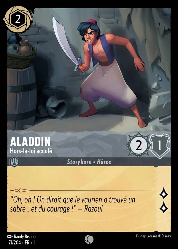 Aladdin - Hors-la-loi acculé — Disney Lorcana Personnage card from The First Chapter